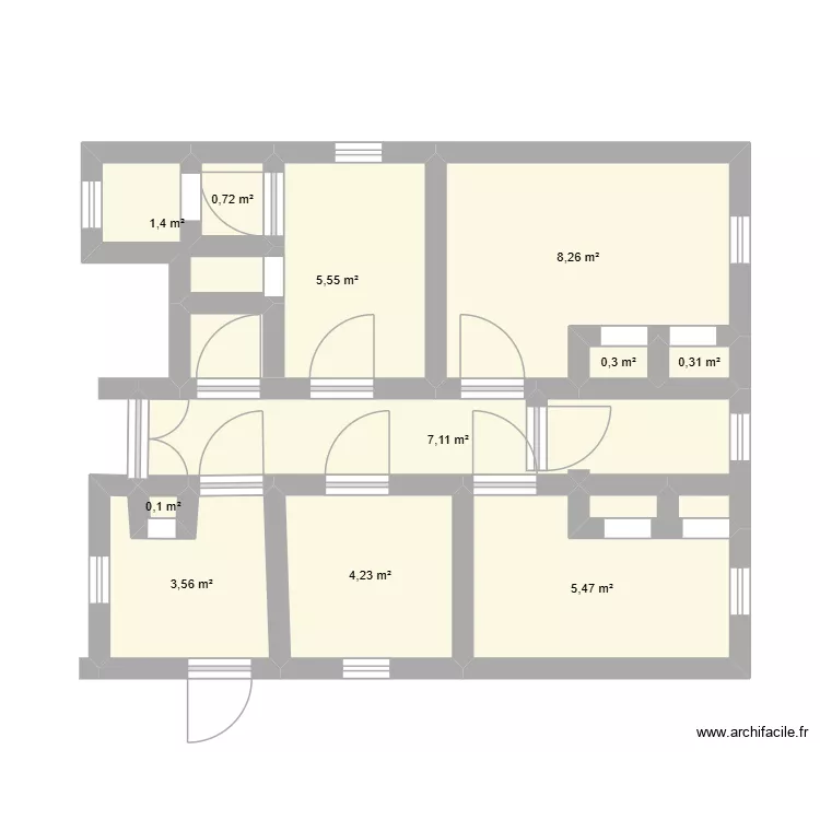 PLAN 1. Plan de 11 pièces et 37 m²