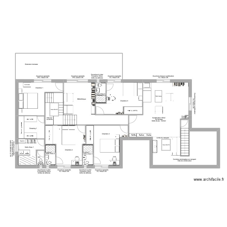 La Salle v6. Plan de 23 pièces et 290 m2