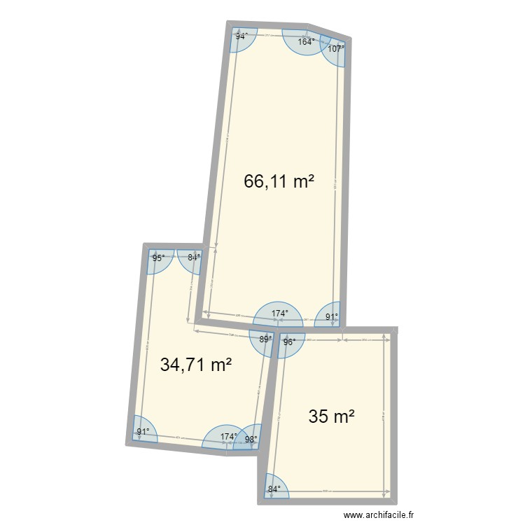 plan cadastre 2. Plan de 3 pièces et 136 m2