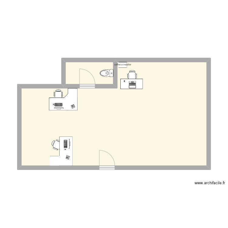 APR isolation. Plan de 2 pièces et 48 m2