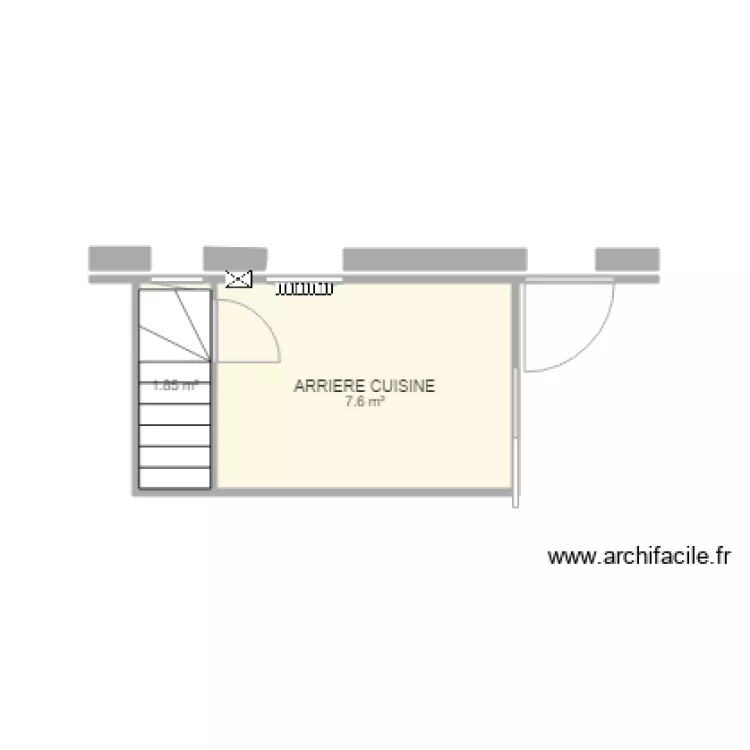 ARRIERE CUISINE POUR COTATION. Plan de 