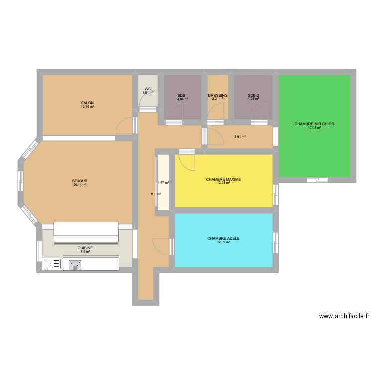 COOLOCATION. Plan de 0 pièce et 0 m2