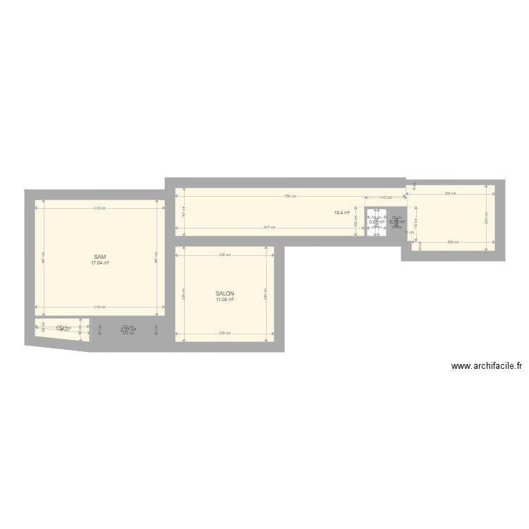bouillet. Plan de 7 pièces et 52 m2
