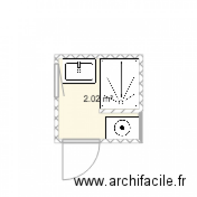 SDB avec espace lave linge haut ou rangement. Plan de 0 pièce et 0 m2