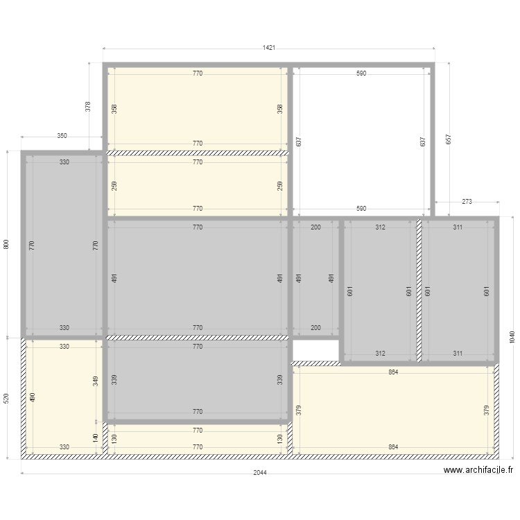 DAVID VS. Plan de 18 pièces et 393 m2