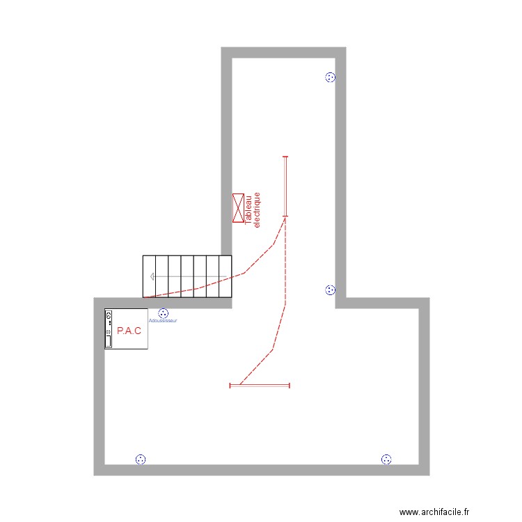 Nonglard M2 sous sol. Plan de 1 pièce et 28 m2