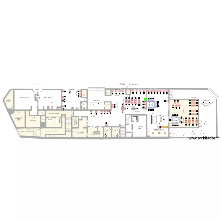Plan de salle RDC au 13 Mai 2022. Plan de 