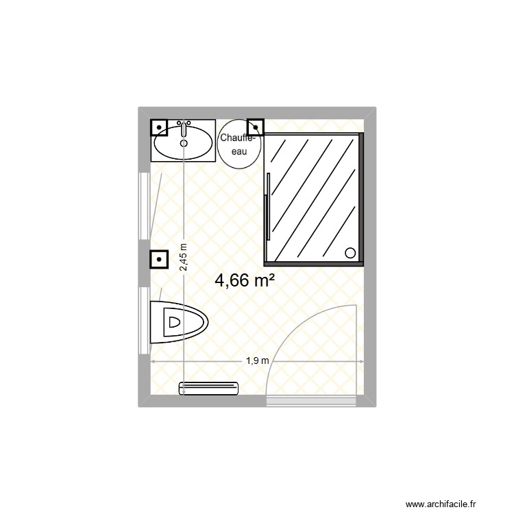 SALLE DE BAIN. Plan de 0 pièce et 0 m2