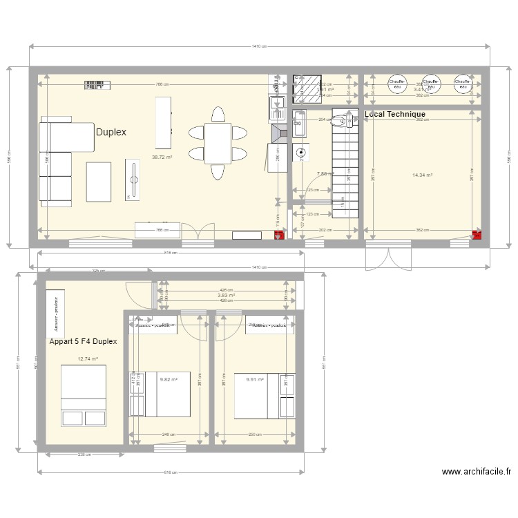 Le moulin 31 juillet 2019 Appart 5 F4 Duplex. Plan de 0 pièce et 0 m2