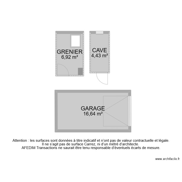 BI 10259 ANNEXES . Plan de 3 pièces et 28 m2