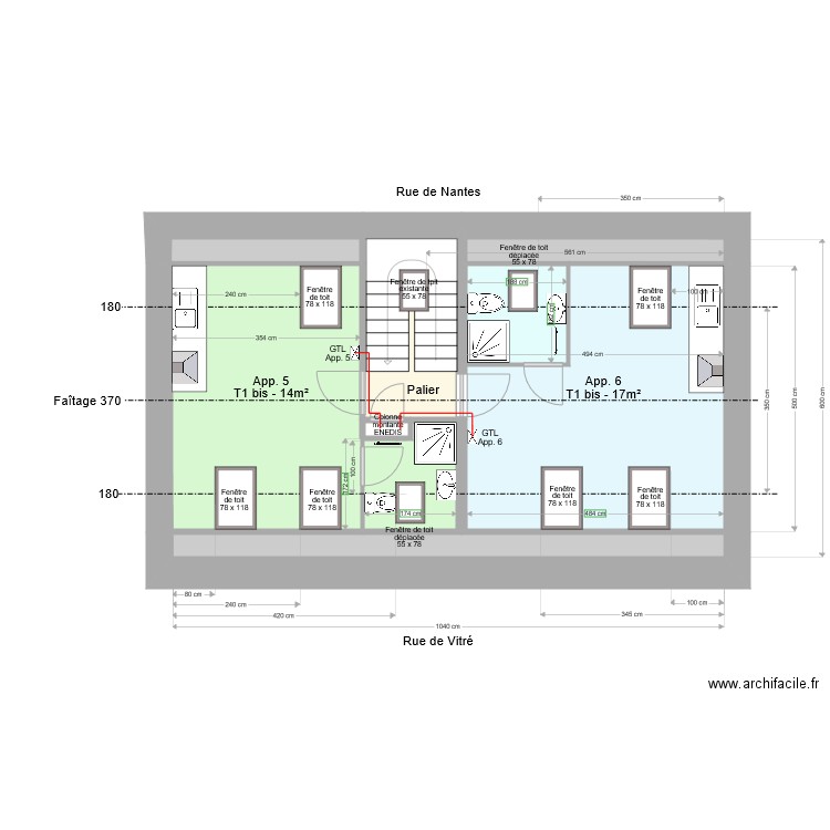 Nantes Etage 2 amenagement comble v3. Plan de 0 pièce et 0 m2