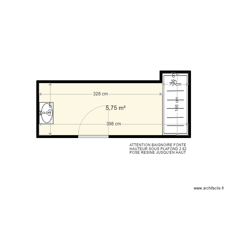 SOLLEILLET SONIA . Plan de 1 pièce et 6 m2