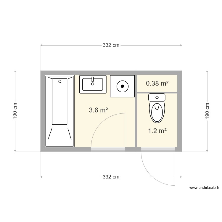 SbB WC Enzo avant travaux. Plan de 0 pièce et 0 m2