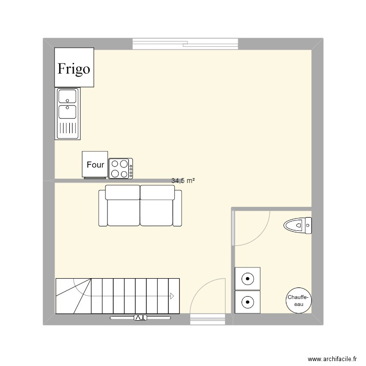 plan locatif 2. Plan de 1 pièce et 35 m2