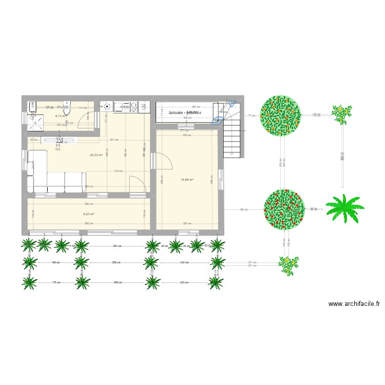 toubab dialaw. Plan de 5 pièces et 53 m2