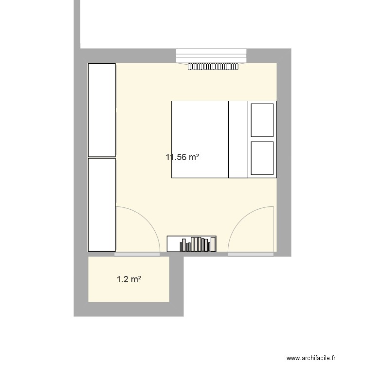 Chambre Flo avec son placard. Plan de 0 pièce et 0 m2