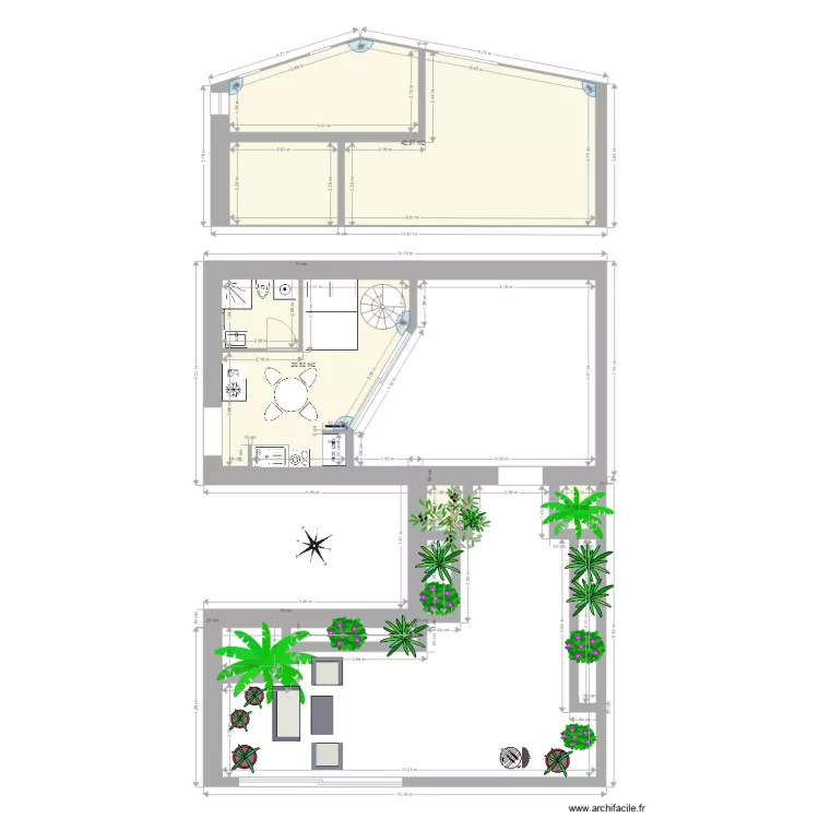 Maison grange 02. Plan de 