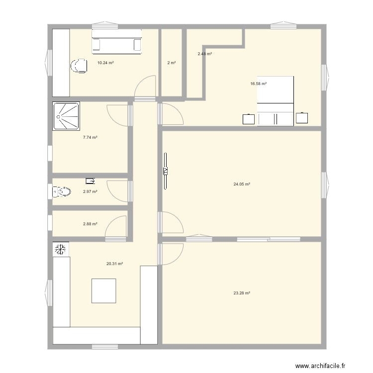 centrente. Plan de 0 pièce et 0 m2