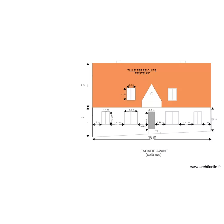   Facade Avant Leubringhen. Plan de 