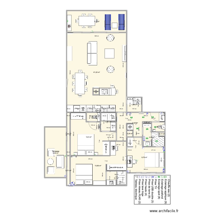 Santa Clara 2 face mer finale V2. Plan de 20 pièces et 120 m2