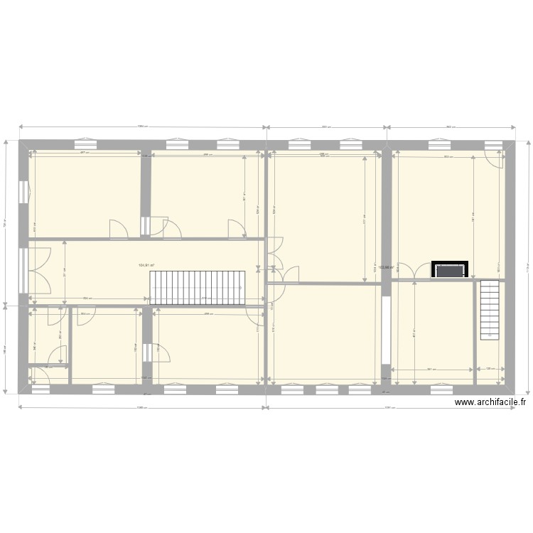 Chateau niv 0. Plan de 2 pièces et 209 m2