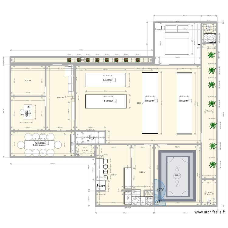 Bureau Inde - RG tower. Plan de 14 pièces et 222 m2