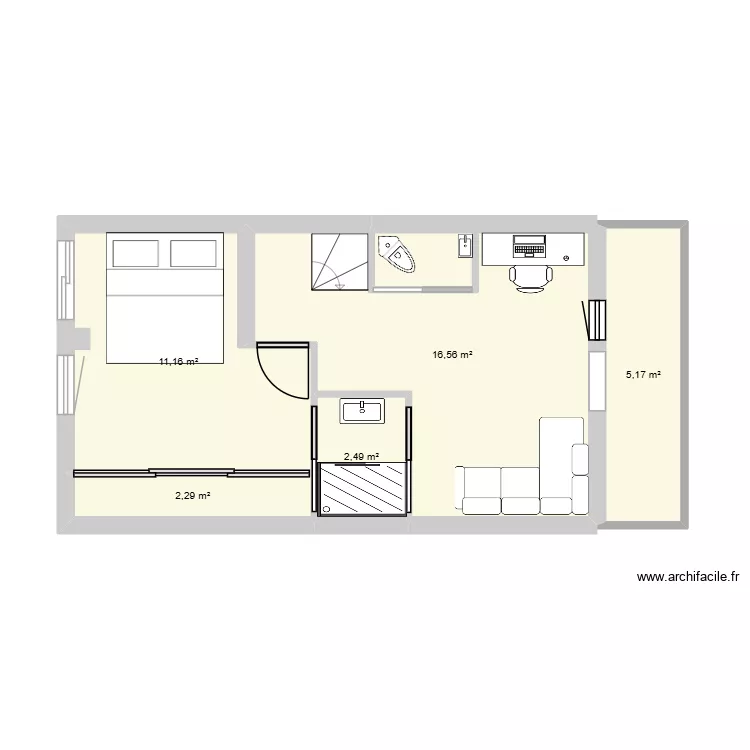 Marina Cap &eacute;tage version 2. Plan de 5  et 38 m²
