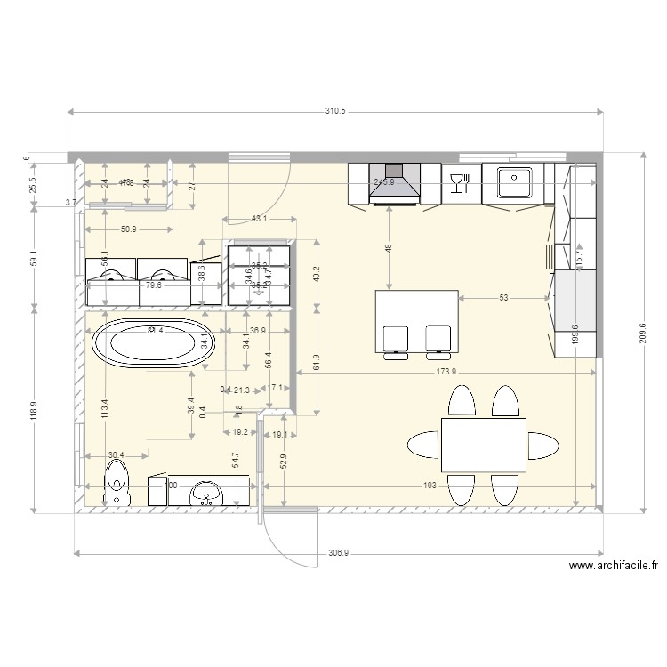 cuisine salle de bain suzanne2. Plan de 0 pièce et 0 m2