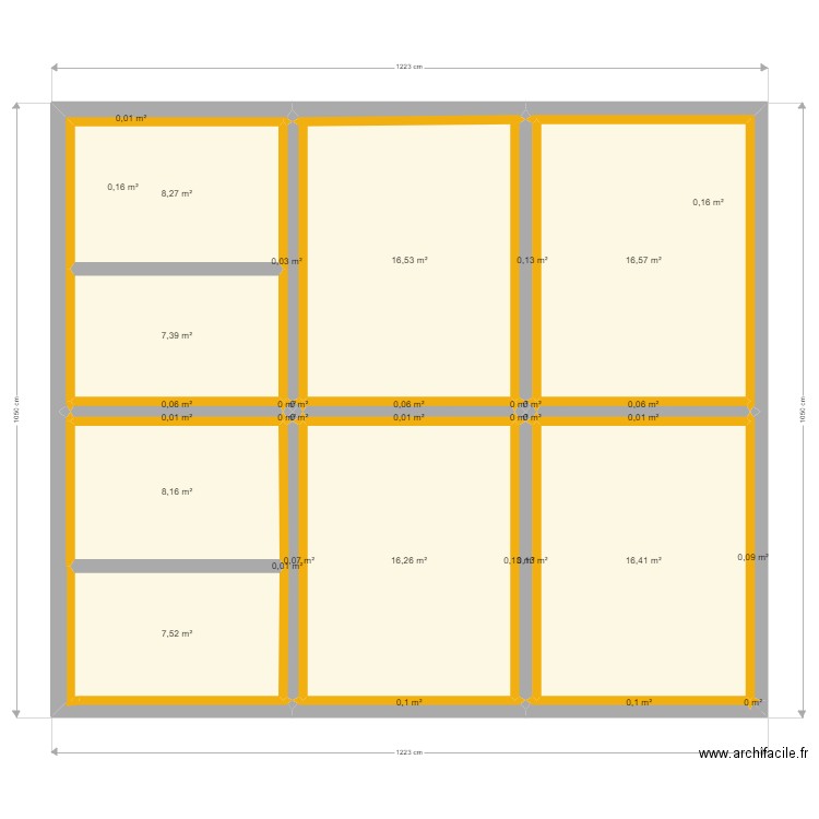 plan 3. Plan de 36 pièces et 98 m2