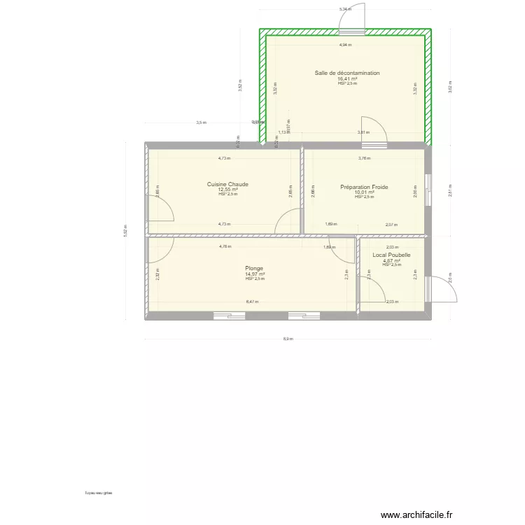 Plan Cuisine a construire. Plan de 