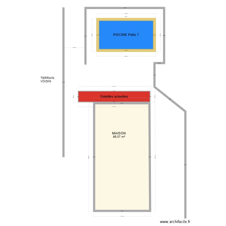 TERRAIN SAOUD Patio 7. Plan de 3 pièces et 134 m2