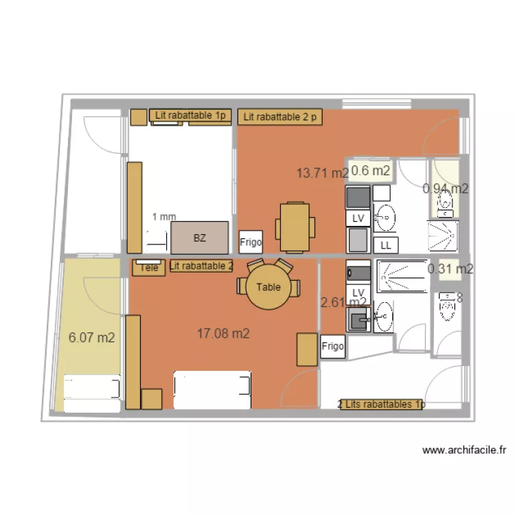 Studios Les Deux Alpes. Plan de 