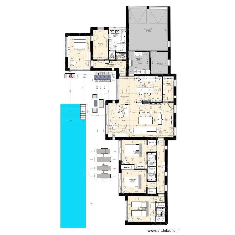 St Jean de vedas . Plan de 18 pièces et 214 m2