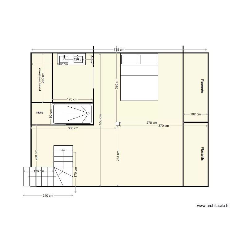 am&eacute;nagement combles. Plan de 