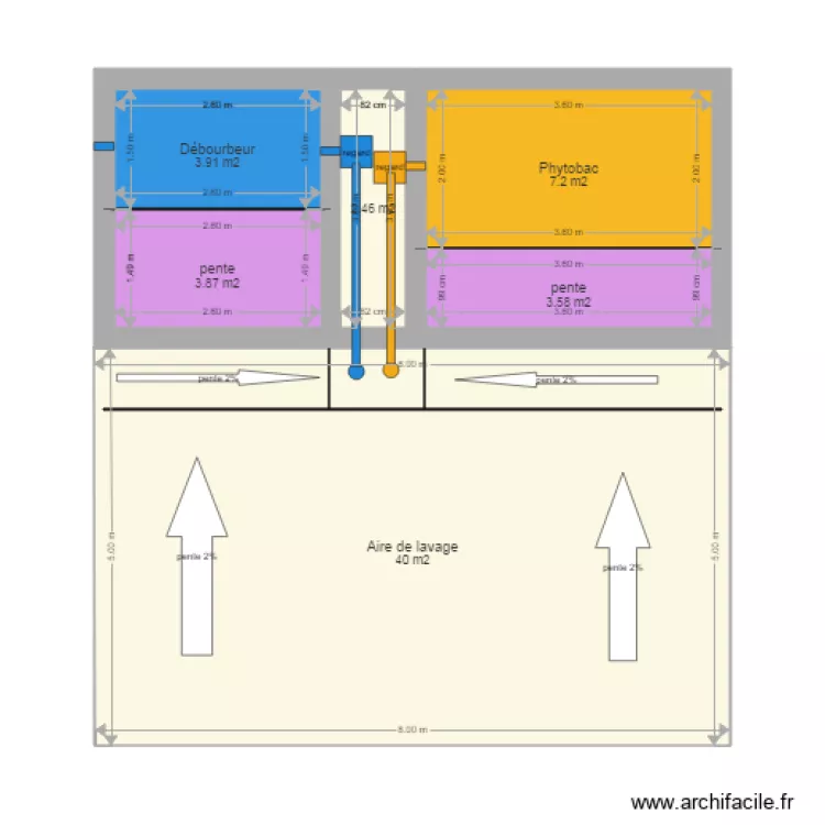 projet aire de lavage 1 plan d&eacute;taill&eacute;. Plan de 