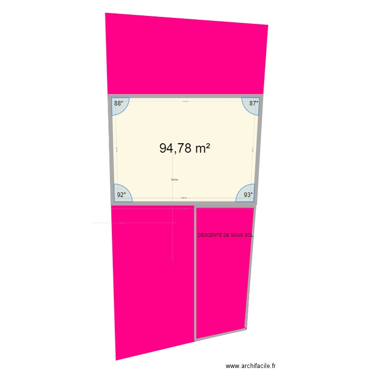 PLAN BAGNEUX CAROTTE. Plan de 1 pièce et 95 m2