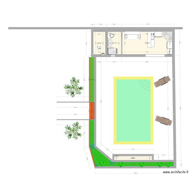 poolhouse en cours. Plan de 0 pièce et 0 m2
