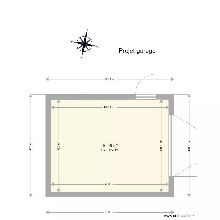 Fa&ccedil;ade Nord. Plan de 
