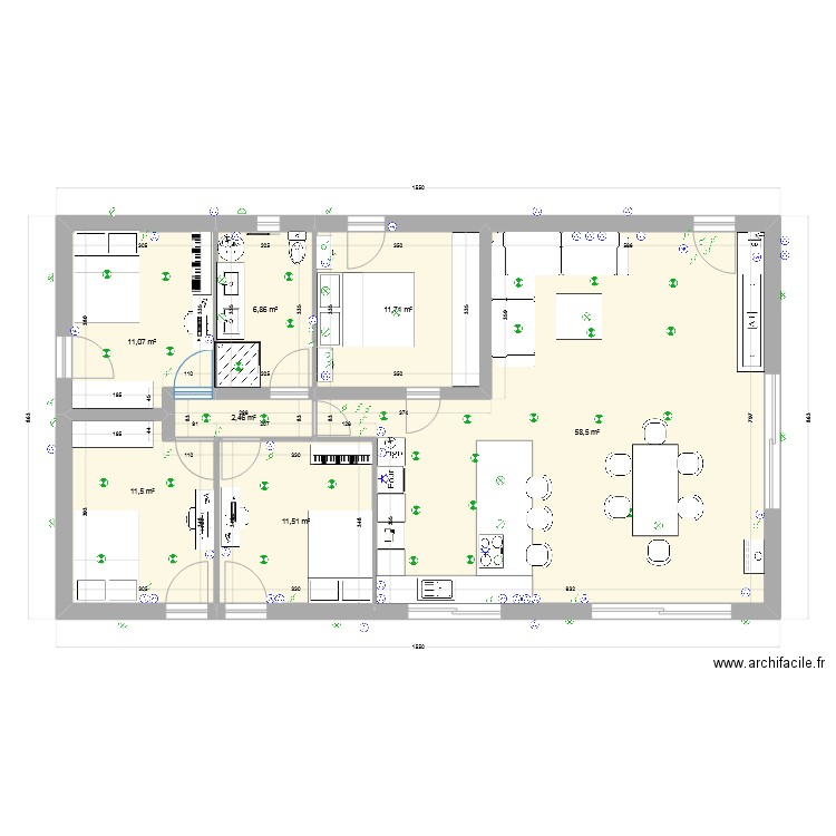 l Atelier c'est simple et efficace et fonctionnel V3. Plan de 7 pièces et 114 m2