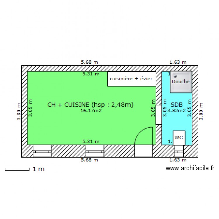 Studio1-Thirion. Plan de 0 pièce et 0 m2