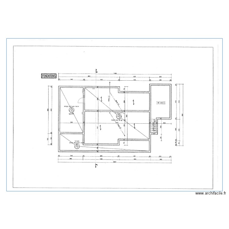 Fondations Chalet A VMC ELEC. Plan de 0 pièce et 0 m2