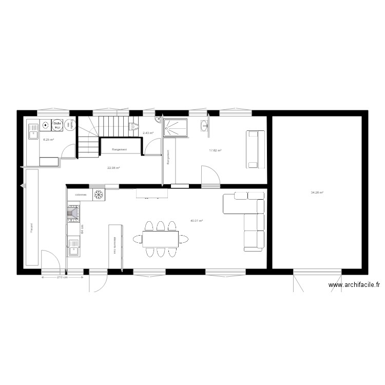 Projet Spinelli plan implantation cuisine 19. Plan de 0 pièce et 0 m2