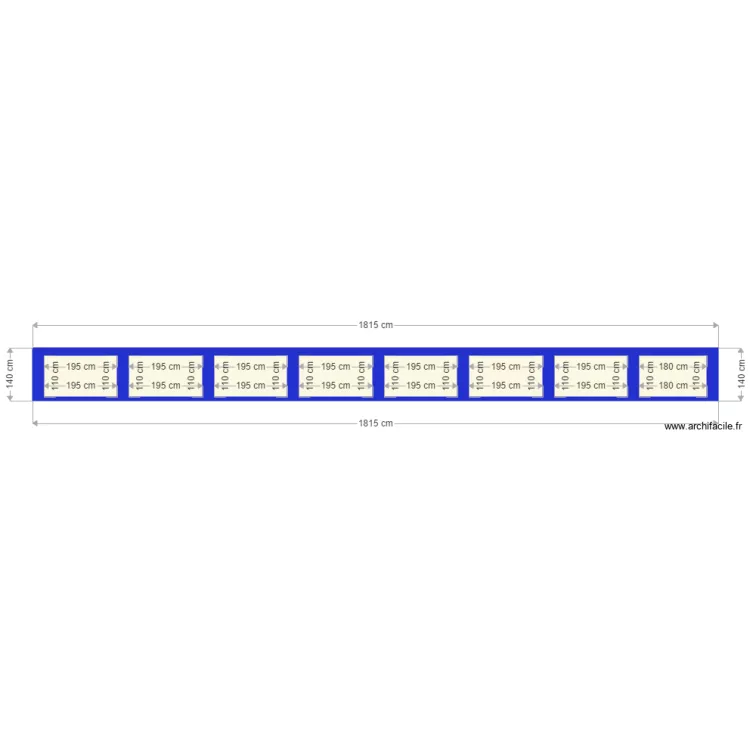 facade piscine. Plan de 