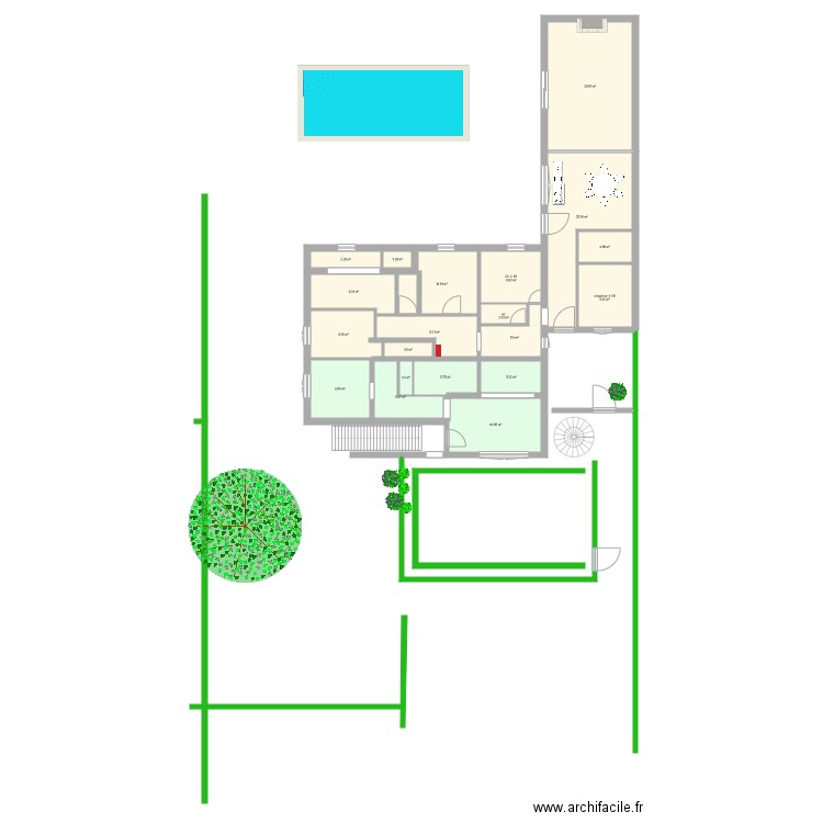 RDC Maison plan travaux v1. Plan de 0 pièce et 0 m2