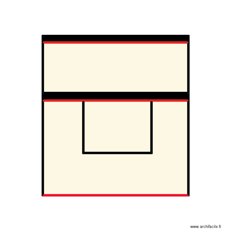 face av. Plan de 5 pièces et 17 m2