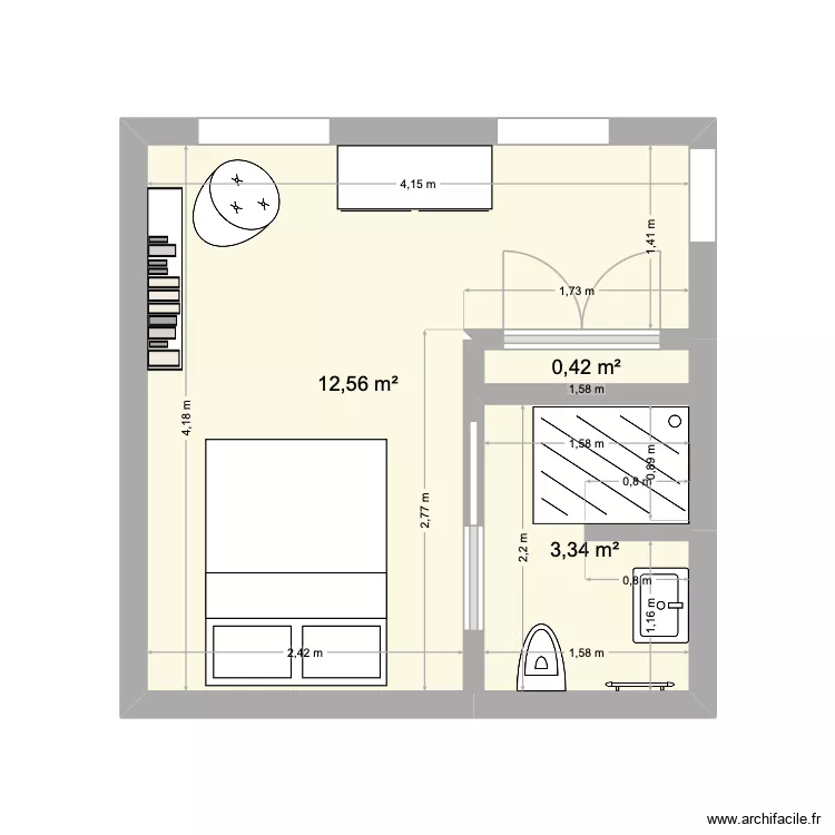 chambre maman. Plan de 3 et 16 m² chambre maman. Plan de 3 et 16 m²