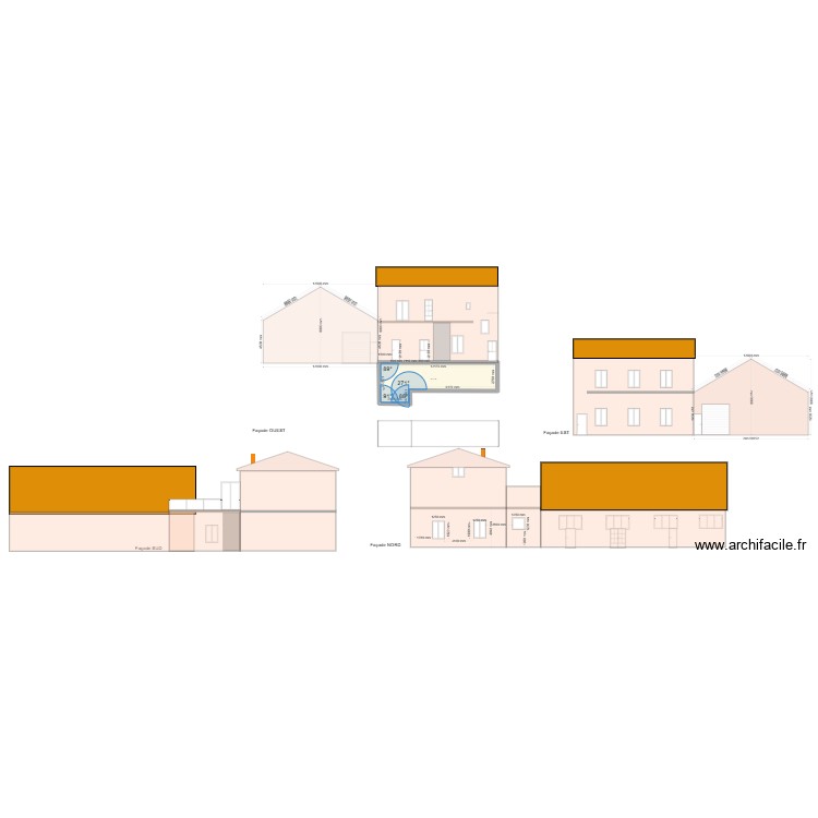 Plan de facade et toiture CLOIX v2. Plan de 0 pièce et 0 m2
