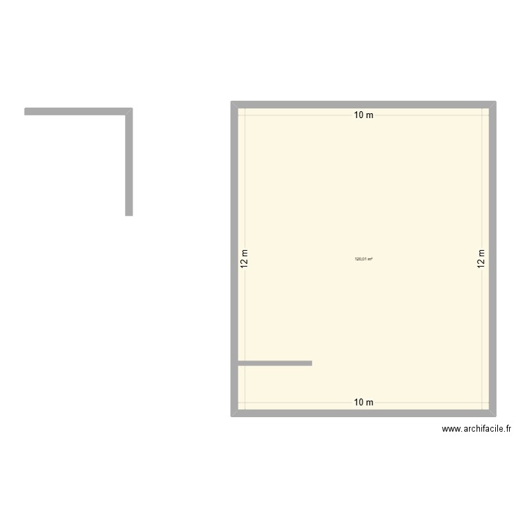 Magasin. Plan de 1 pièce et 120 m2