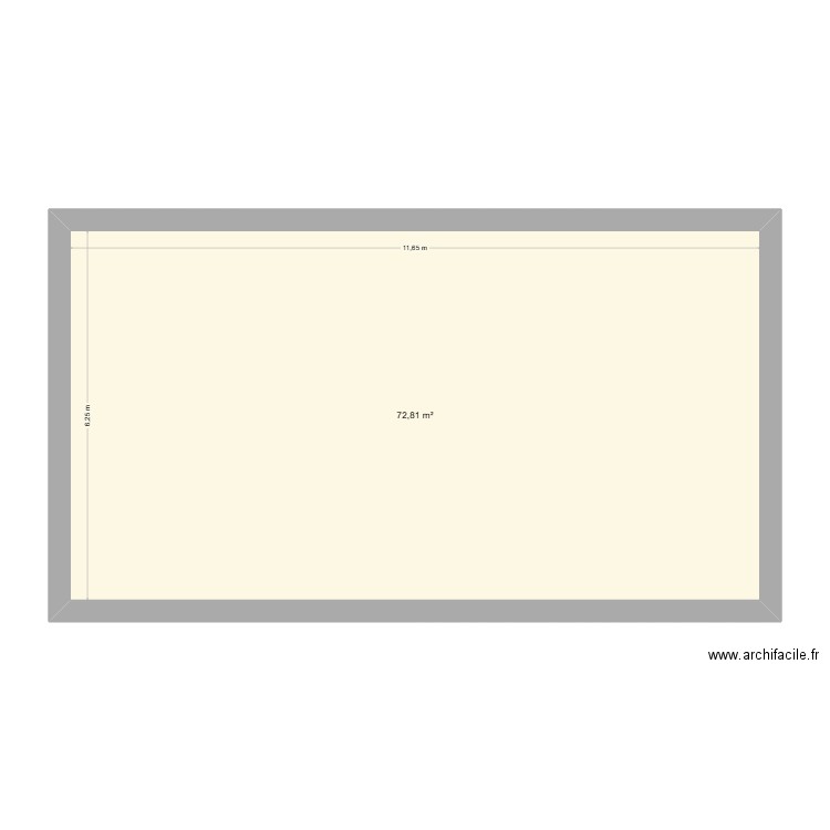 premier étage. Plan de 1 pièce et 73 m2