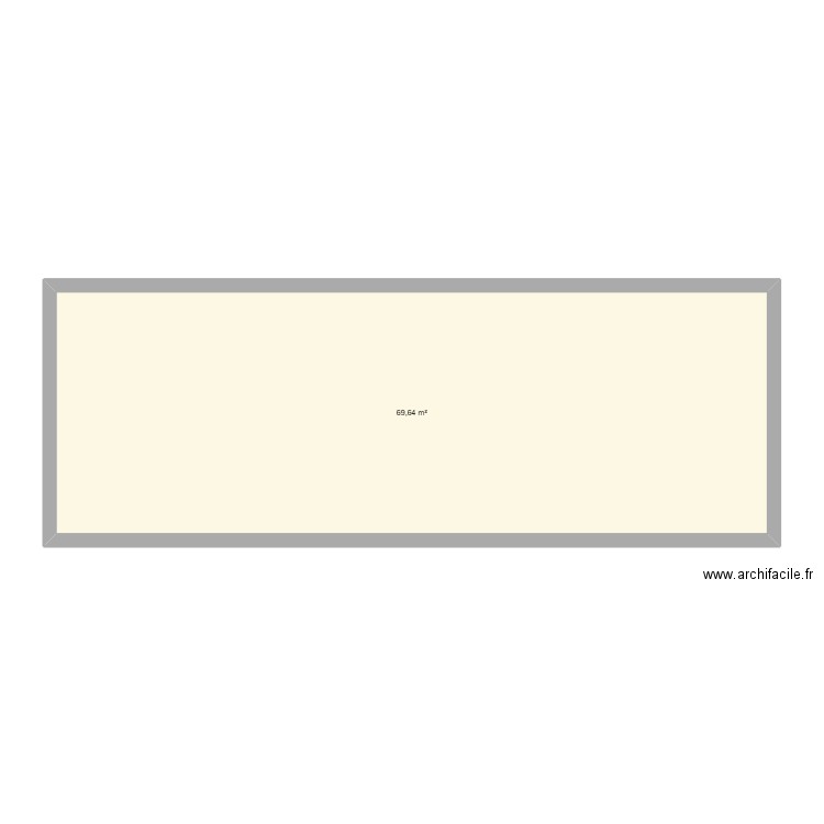 Gite-rez de chaussé. Plan de 1 pièce et 70 m2